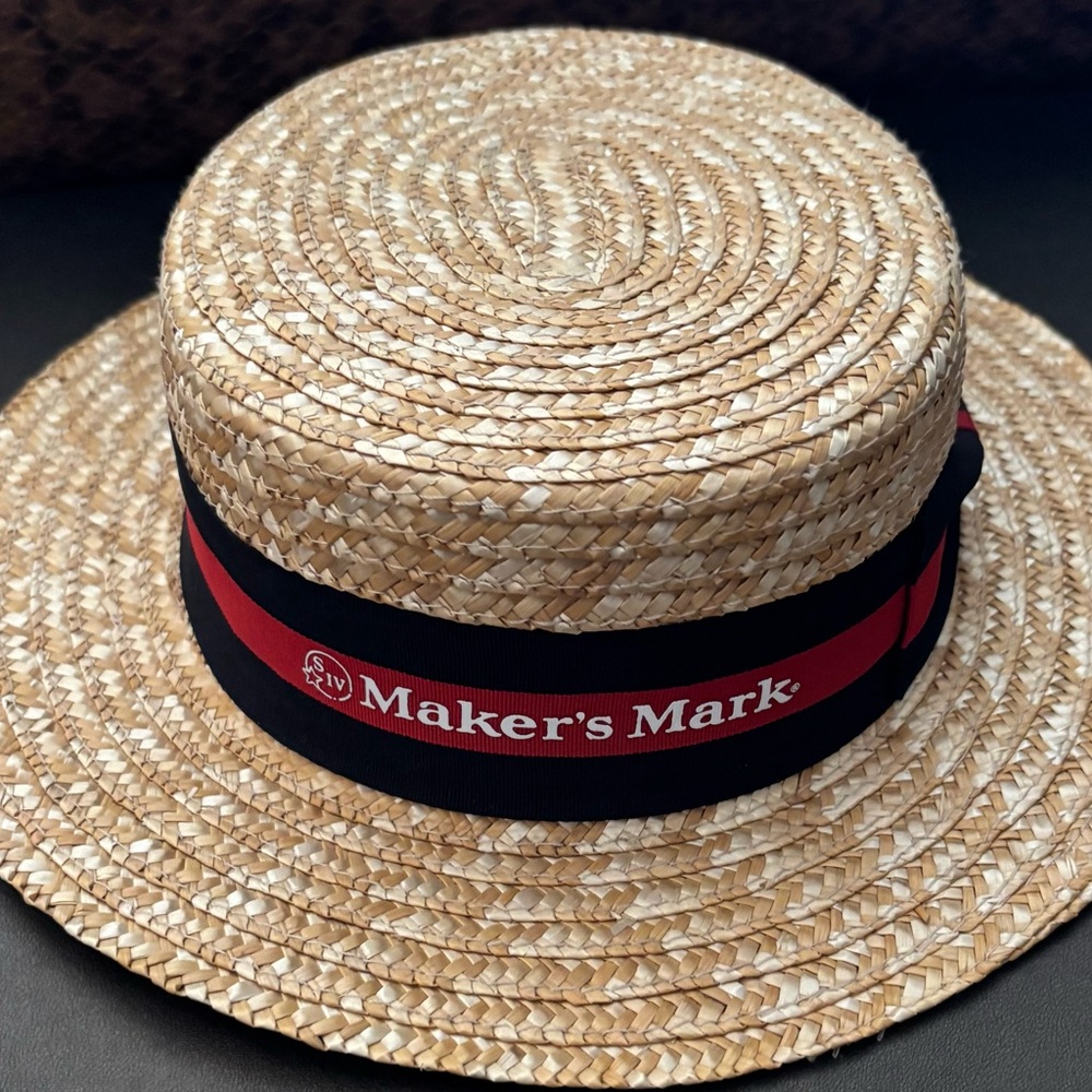 Maker's Mark Straw Boater Hat Size Medium